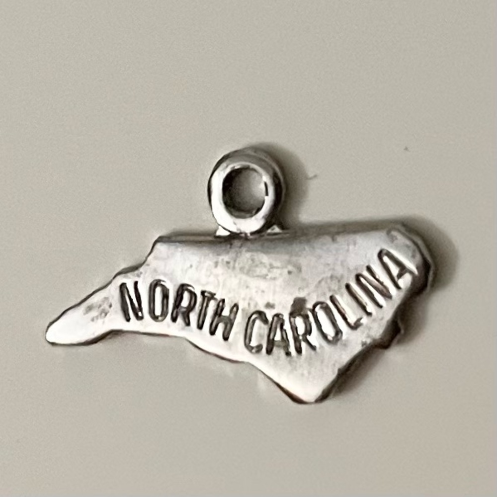 Vintage Silver North Carolina State Charm Pendant